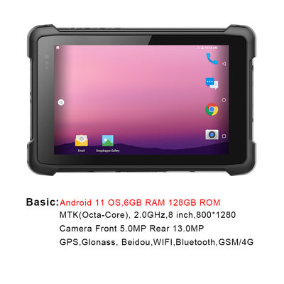 OS Industriële Ruwe Android Tablet 6G RAM 128G ROM With Barcode Scanner