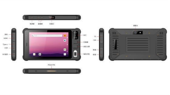 8 Vertoning van de Scannerhdmi 1000 Neten van duimmini rugged android tablet de 2D