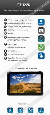 12,2 Duim1920x1200 Vensters 10 Ruwe Tablet Intel cpu 6Y30