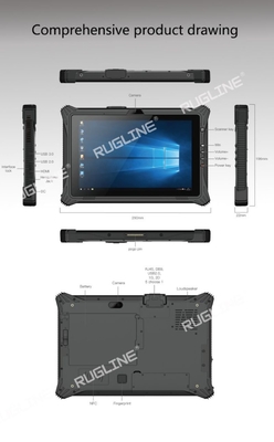 RUGLINE industriële Ruwe Tabletvensters 10 met NFC 1D/2D Scanner