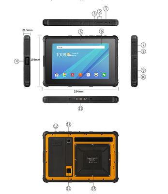 Ruw Tablet PC 8 Duim800x1280 IPS GPS IP67 Slimme RF8R van Android OS
